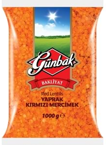 Günbak Mercimek Kırmızı 1000 Gr