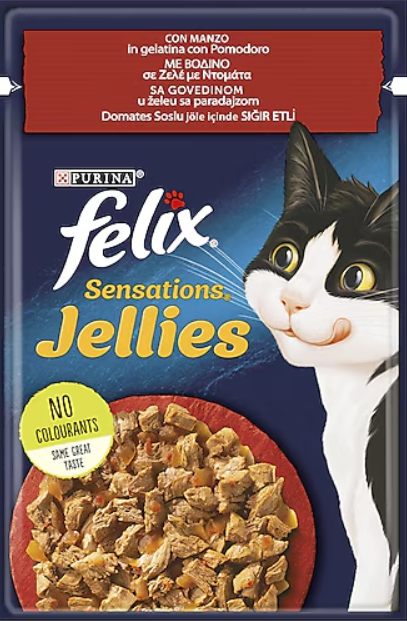 Felix Yaş Mama 75 Gr Domatez Soslu Sığr Etli