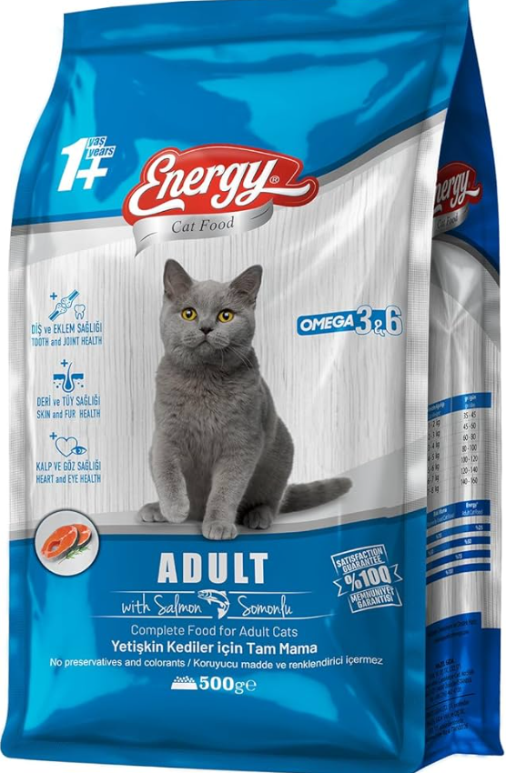 Energy kuru Kedi Maması 500 Gr Somonlu